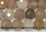 CMS2123 15 inches 6mm faceted rondelle moonstone beads