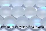 CMS2171 15 inches 6mm, 8mm, 10mm & 12mm round matte synthetic moonstone beads