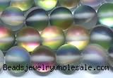 CMS2208 15 inches 6mm, 8mm, 10mm & 12mm round matte synthetic moonstone beads