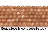 CMS2253 15 inches 10mm round orange moonstone beads wholesale