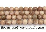 CMS2283 15 inches 12mm faceted round moonstone beads