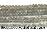 CMS2294 15 inches 6mm round grey moonstone beads wholesale