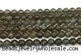 CMS2302 15 inches 8mm round black moonstone beads wholesale