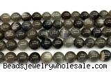 CMS2303 15 inches 10mm round black moonstone beads wholesale