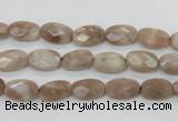 CMS33 15.5 inches 8*10mm faceted oval moonstone gemstone beads