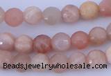 CMS350 15.5 inches 6mm faceted round natural pink moonstone beads