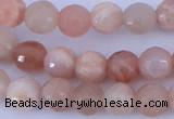 CMS351 15.5 inches 8mm faceted round natural pink moonstone beads