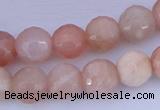 CMS352 15.5 inches 12mm faceted round natural pink moonstone beads