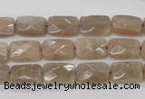 CMS40 15.5 inches 8*12mm faceted rectangle moonstone gemstone beads