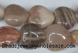 CMS528 15.5 inches 20*20mm heart moonstone beads wholesale