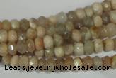 CMS563 15.5 inches 4*6mm faceted rondelle moonstone beads wholesale