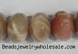 CMS568 15.5 inches 15*20mm faceted rondelle moonstone beads wholesale