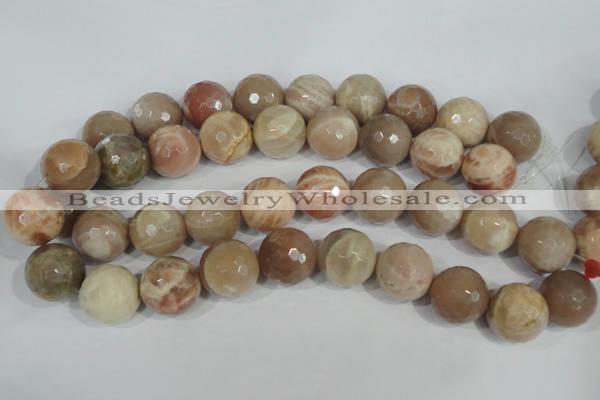 CMS577 15.5 inches 20mm faceted round moonstone beads wholesale