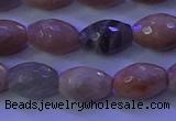 CMS582 15.5 inches 8*11mm faceted rice moonstone gemstone beads