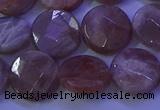 CMS591 15.5 inches 15mm faceted coin moonstone gemstone beads