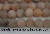 CMS602 15.5 inches 8mm round matte natural moonstone beads