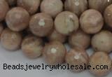 CMS61 15.5 inches 12mm faceted round moonstone gemstone beads