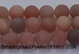 CMS612 15.5 inches 8mm round matte moonstone beads wholesale