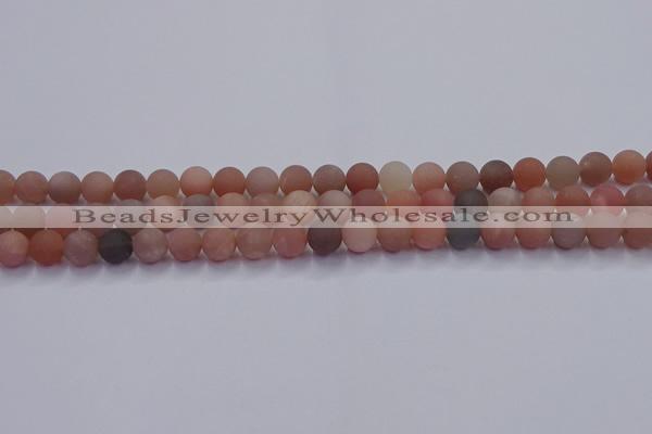 CMS612 15.5 inches 8mm round matte moonstone beads wholesale