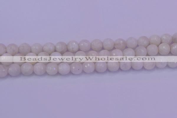 CMS663 15.5 inches 10mm faceted round white moonstone beads