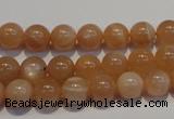 CMS702 15.5 inches 8mm round peach moonstone beads wholesale