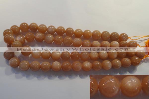 CMS735 15.5 inches 14mm round A grade natural peach moonstone beads