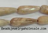 CMS76 15.5 inches 10*30mm faceted teardrop moonstone gemstone beads