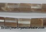 CMS77 15.5 inches 10*14mm faceted column moonstone gemstone beads