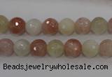 CMS871 15.5 inches 8mm faceted round moonstone gemstone beads