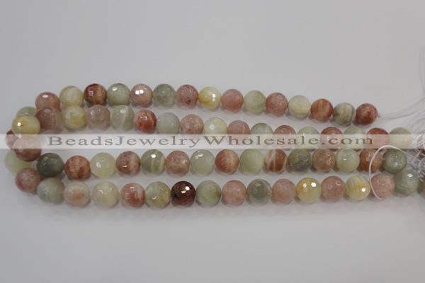 CMS872 15.5 inches 10mm faceted round moonstone gemstone beads