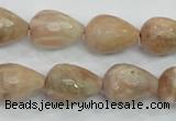 CMS91 15.5 inches 13*18mm faceted teardrop moonstone gemstone beads