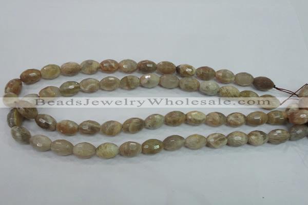 CMS92 15.5 inches 10*14mm faceted rice moonstone gemstone beads