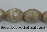 CMS94 15.5 inches 15*20mm faceted rice moonstone gemstone beads