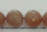 CMS946 15.5 inches 16mm faceted round A grade moonstone gemstone beads