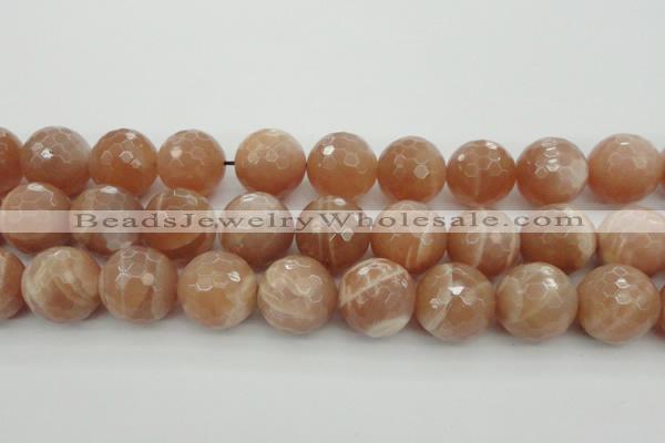 CMS947 15.5 inches 18mm faceted round A grade moonstone gemstone beads