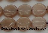 CMS957 15.5 inches 10mm flat round A grade moonstone beads