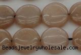 CMS958 15.5 inches 12mm flat round A grade moonstone beads