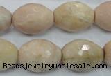 CMS97 15.5 inches 15*20mm faceted rice moonstone gemstone beads