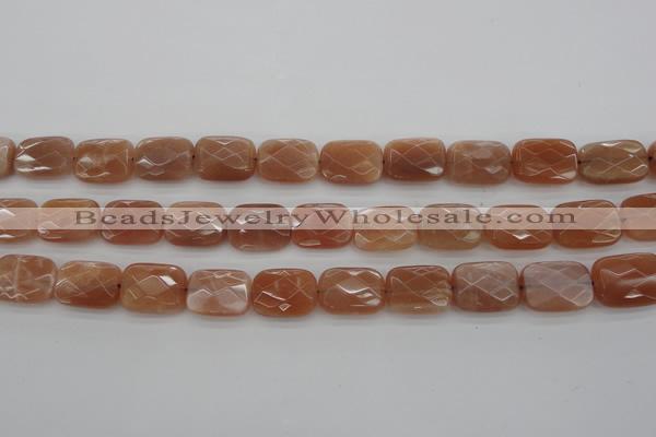 CMS972 15.5 inches 12*16mm faceted rectangle A grade moonstone beads