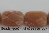 CMS973 15.5 inches 13*18mm faceted rectangle A grade moonstone beads