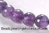 CNA08 12mm faceted round A- grade natural amethyst quartz beads