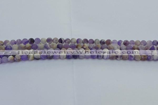 CNA1050 15.5 inches 4mm round matte dogtooth amethyst beads