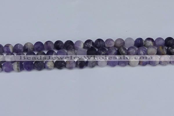 CNA1062 15.5 inches 8mm round matte dogtooth amethyst beads