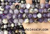 CNA1090 15.5 inches 12mm faceted round dogtooth amethyst beads