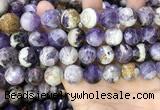 CNA1092 15.5 inches 16mm faceted round dogtooth amethyst beads