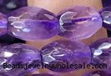 CNA1101 15.5 inches 7*10mm faceted rice amethyst gemstone beads