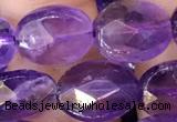 CNA1106 15.5 inches 10*12mm faceted oval amethyst gemstone beads