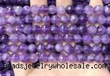 CNA1114 15.5 inches 8mm faceted round amethyst gemstone beads