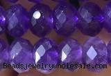 CNA1134 15.5 inches 6*8mm faceted rondelle amethyst gemstone beads