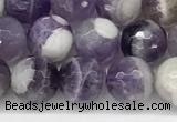 CNA1162 15.5 inches 8mm faceted round natural dogtooth amethyst beads